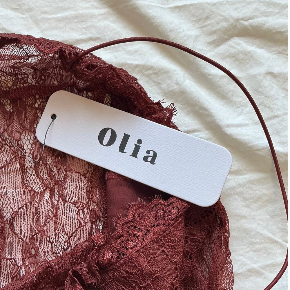 NWT Olia Late Night Lace Bodysuit Medium Amber/Umber - Picture 4 of 5
